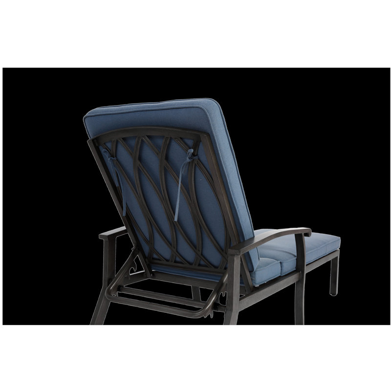 Chaise longue en fonte d'aluminium, Bleu