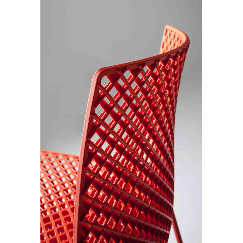 Chaise de salle à manger de patio empilable Fuller, Rouge