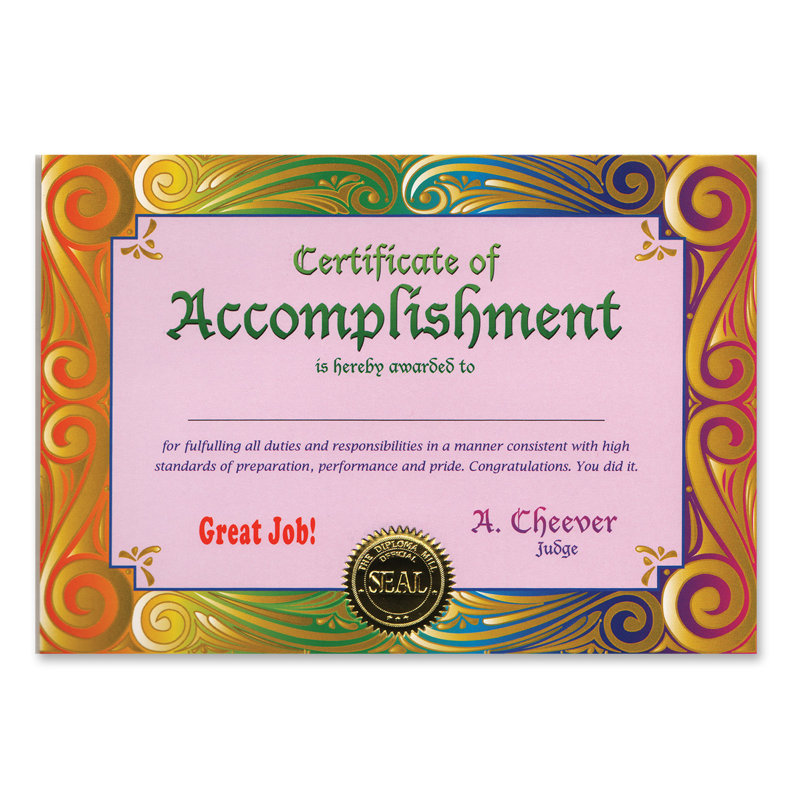 Certificat d'accomplissement