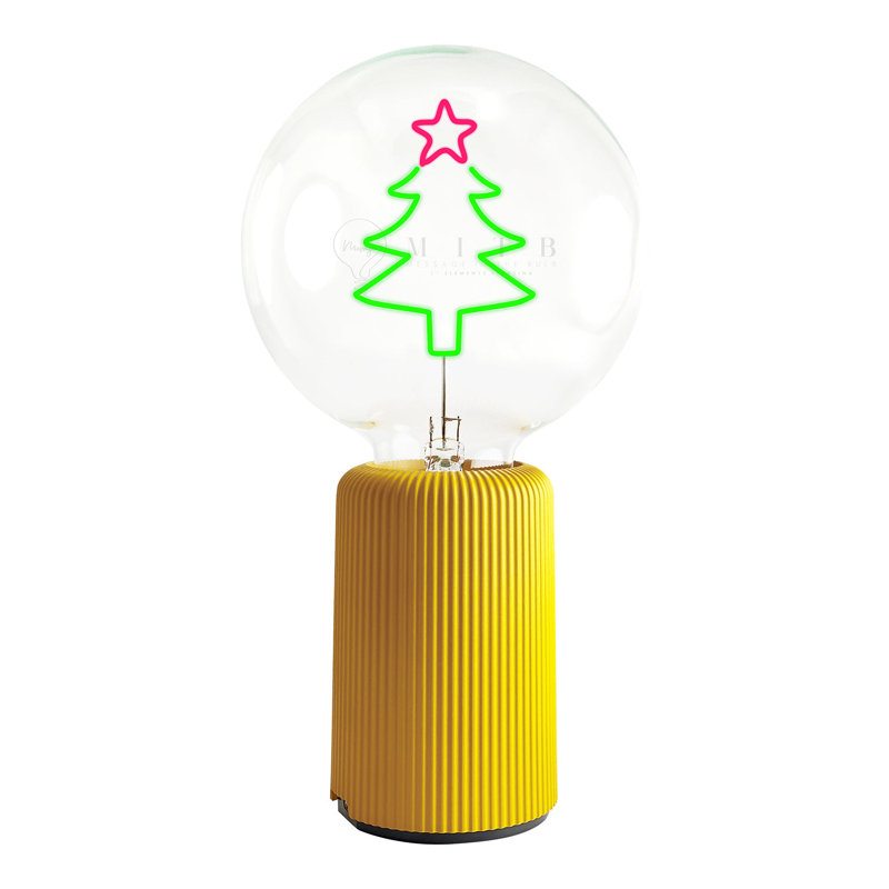 Ampoule XMAS TREE rouge / vert avec base Lampe de table PORTABLE Pop Nomad, H 19 po x l 6,8 po x P 13 po, Jaune