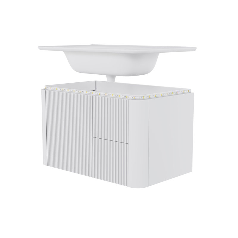 80.5 mm Wall Mounted Bathroom Vanity, White