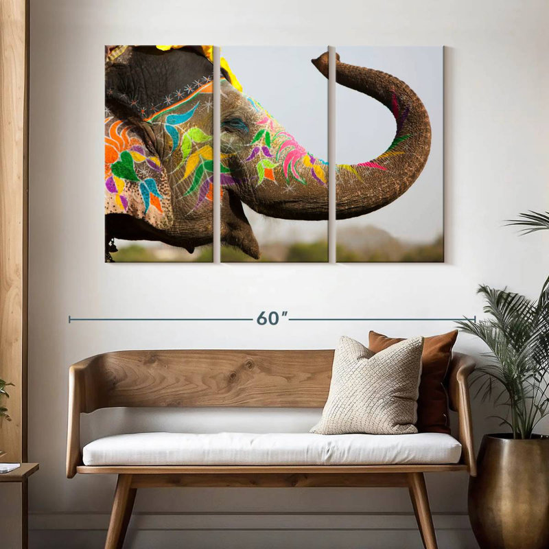 Brampt Jaipur Festival Elephant, H 32 po x l 50 po