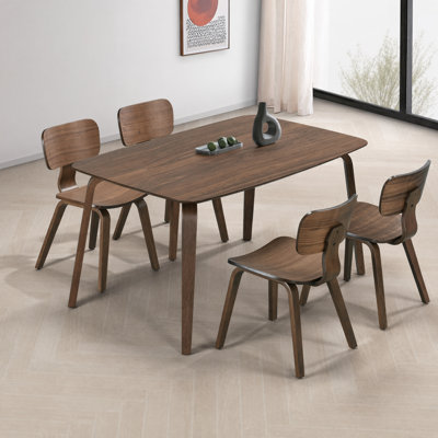 Nova Wood Dining Set with Curved Chairs