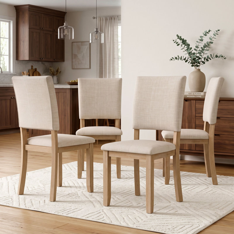 Chaise d'appoint rembourrée Trell, Naturel