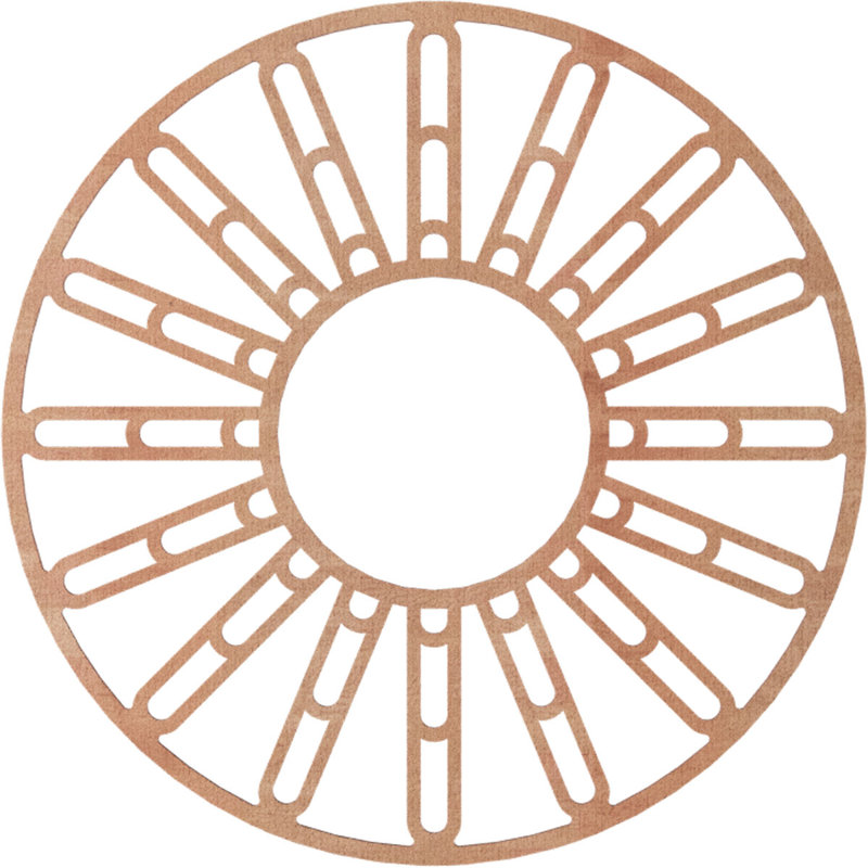 Médaillon de plafond en bois Hale, Cerise, H 36 po x l 36 po x P 0,38 po