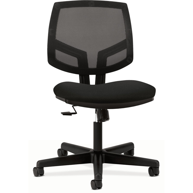 Black Mesh and Leather Adjustable Task Chair