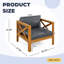 Ensemble de conversation pour l'extérieur - 2 fauteuils en bois d'acacia avec coussins intégrés - Design résistant aux intempéries-322771455