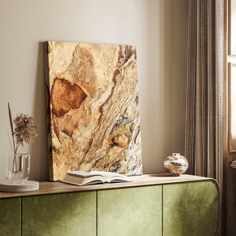 Triangle de texture d'arbre II - galerie Cavas sur mesure, H 18 po x l 12 po