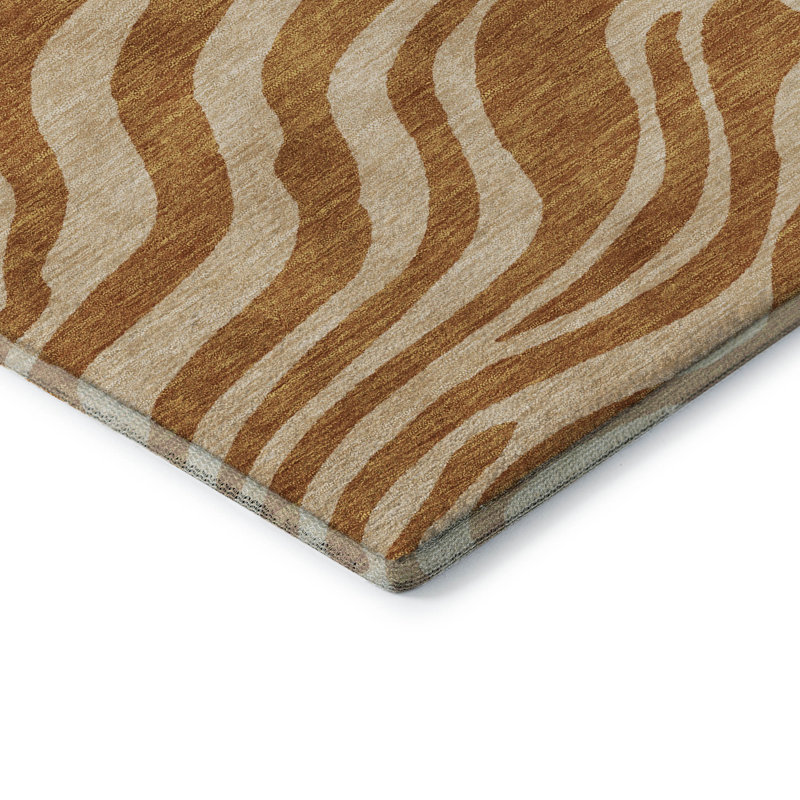 Tapis à imprimé animal de qualité supérieure lavable à la machine Kian AMF1042, Rectangle 2 pi 6 po x 3 pi 10 po