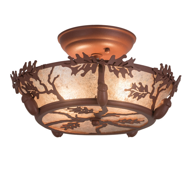 Leaf And Acorn 2 - Light Semi Flush Mount