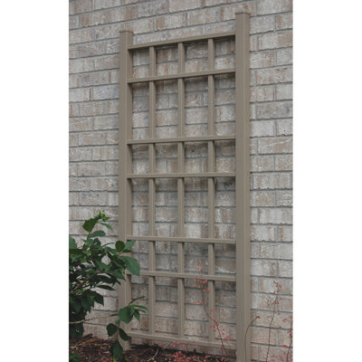 Dura-Trel Cottage 28x66 Inch PVC Vinyl Outdoor Patio Trellis with Anchors