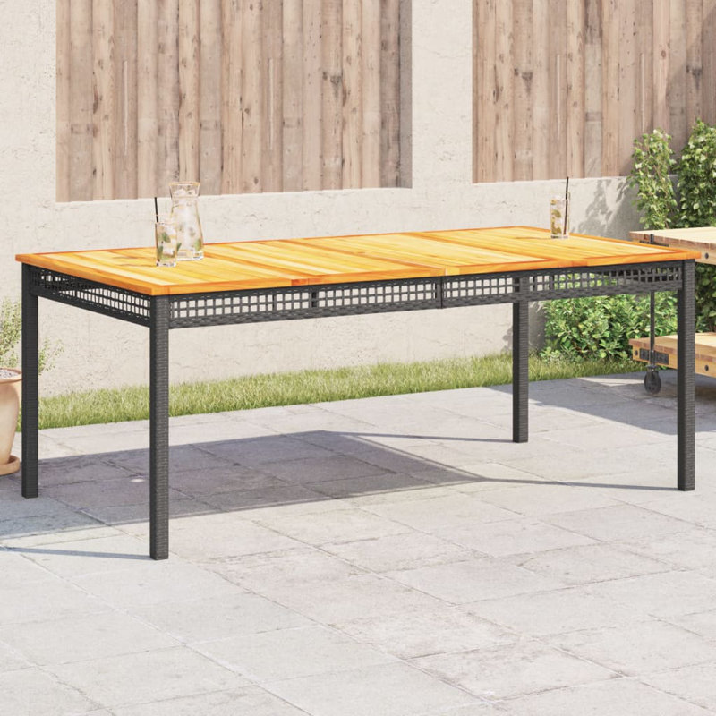 Swarthmore Metal Outdoor Dining Table , cm W cm D, Black, 75cm H x 90cm W x 180cm D