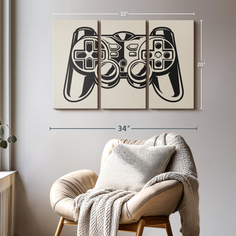 " Game Controller Illustration ", 20" H x 33" W x 1.25" D