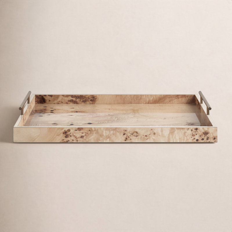 Clouet Rectangular Burl Wood Tray