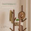 Porte-vêtements en bois avec crochets rotatifs, porte-manteau autoportant multifonctionnel pour chambre à coucher, salon et rangement