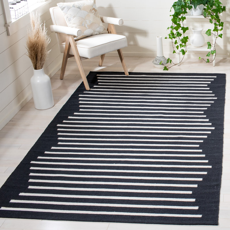 Tapis en coton tissé à la main Estiben, Rectangle 4 pi x 6 pi