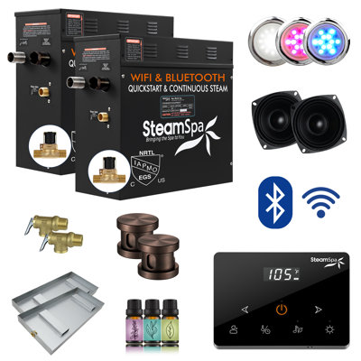 Black Series 18KW Steam Bath Generator With Fully Wireless Remote, BLUETOOTH, WIFI, And Auto Drain In Oil Rubbed Bronze