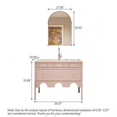 Meuble-lavabo de salle de bain moderne et minimaliste en bois d'hévéa vintage avec miroir intelligent