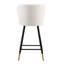 Tabouret de bar de style moderne avec sièges blancs, pieds en métal noir et extrémités dorées