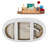 51" Streamline Soaking Glossy White Freestanding Tub and Tray With Internal Drain-101413131