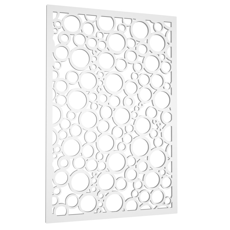 48'' x 32'' Jumbled Circles Vinyl Privacy Screen, White