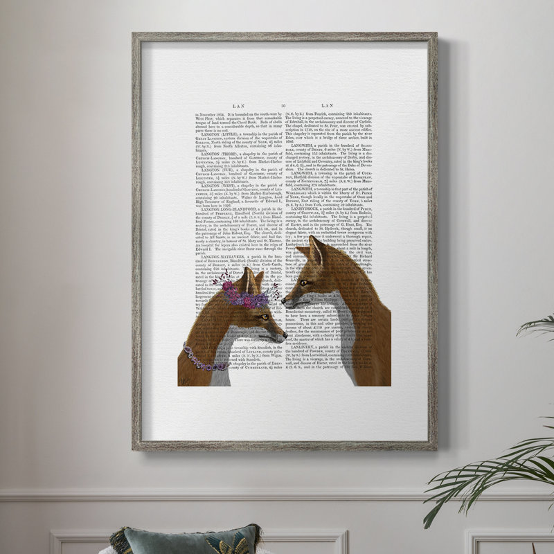 Fox Lovers Framed Print - Solid Wood