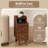 Solid Wood End Table w/ Pull-out Tray & 2 Storage Drawers Cable Management-1761271744