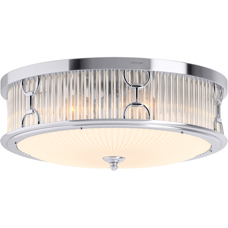 Terret Three-Light Flush-Mount, Polished Chrome
