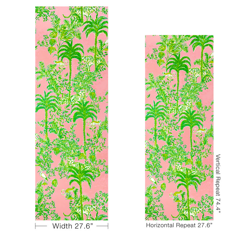 Lilly Pulitzer Tiger Queen Wallpaper, Pink
