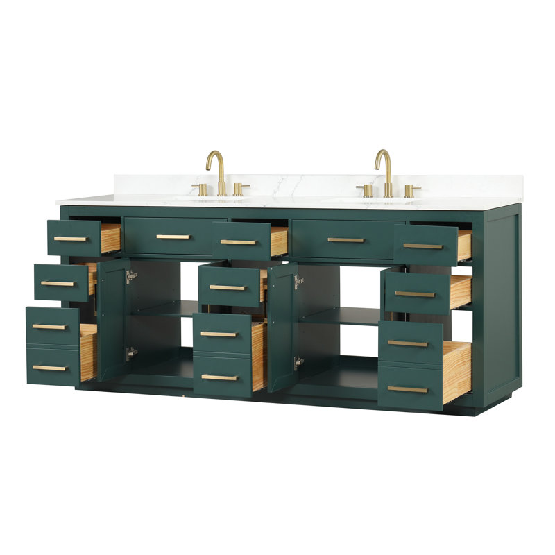 84 Meuble-lavabo double avec comptoir 84, Vert