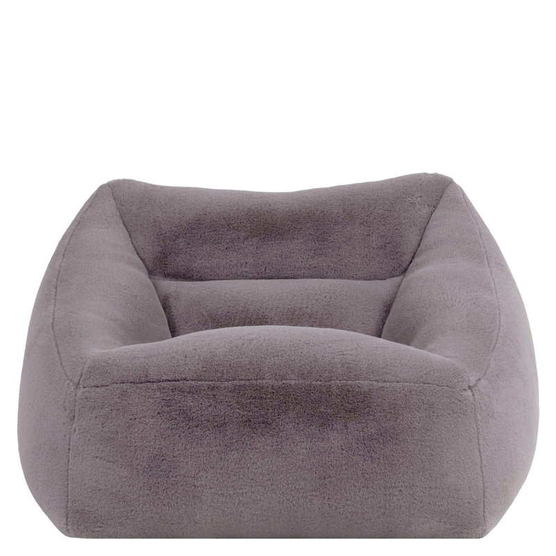 Natalia Faux Fur Armchair Bean Bag, Grey