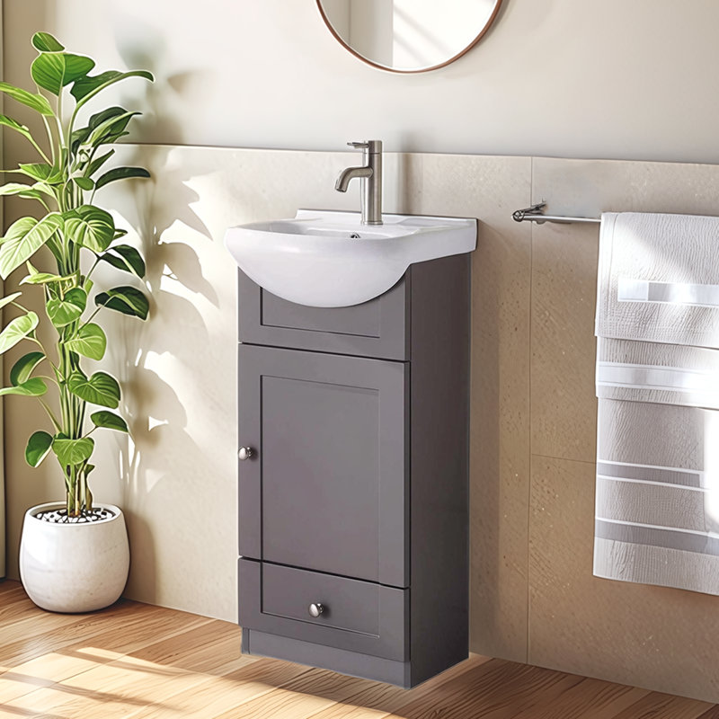Ensemble de meuble-lavabo simple 18 po gris