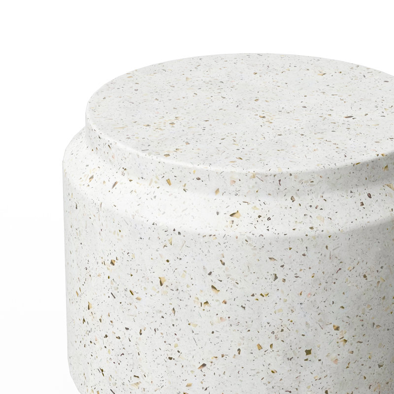 Cassis Accent Stool, Ivory Terrazo