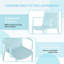 Holiday - Fauteuil empilable en PP bleu clair 4 pièces pour une utilisation intérieure / extérieure - Dossier ergonomique à lattes avec table pliante multifonctionnelle intérieure / extérieure moderne - Plateau de table en PP avec pieds en métal (blanc, kaki)-473429115