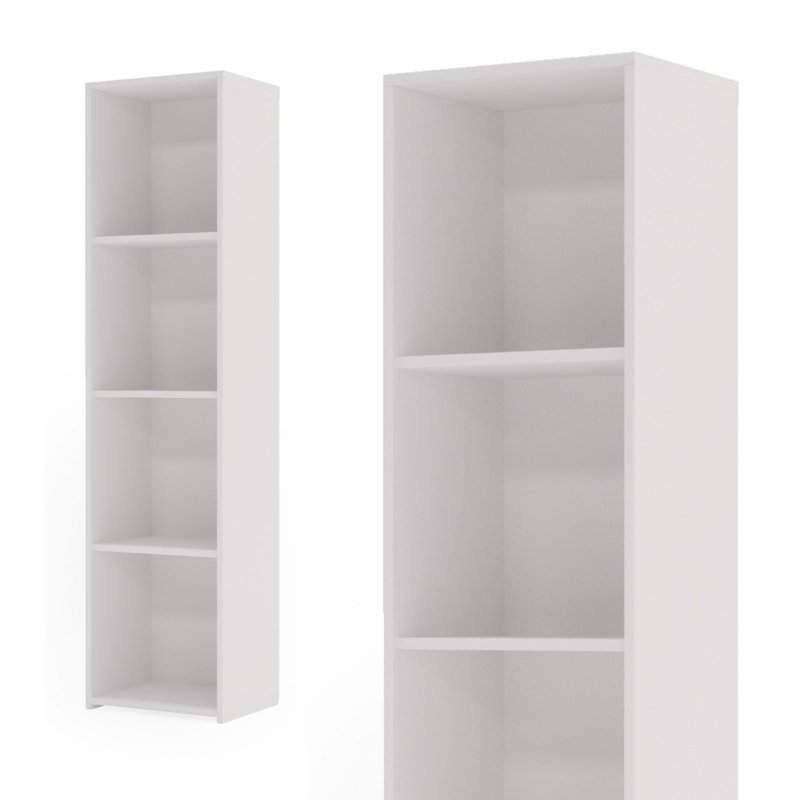160cm H Library Bookcase, (3 Shelves) 160cm H x 40cm W x 30cm D, White