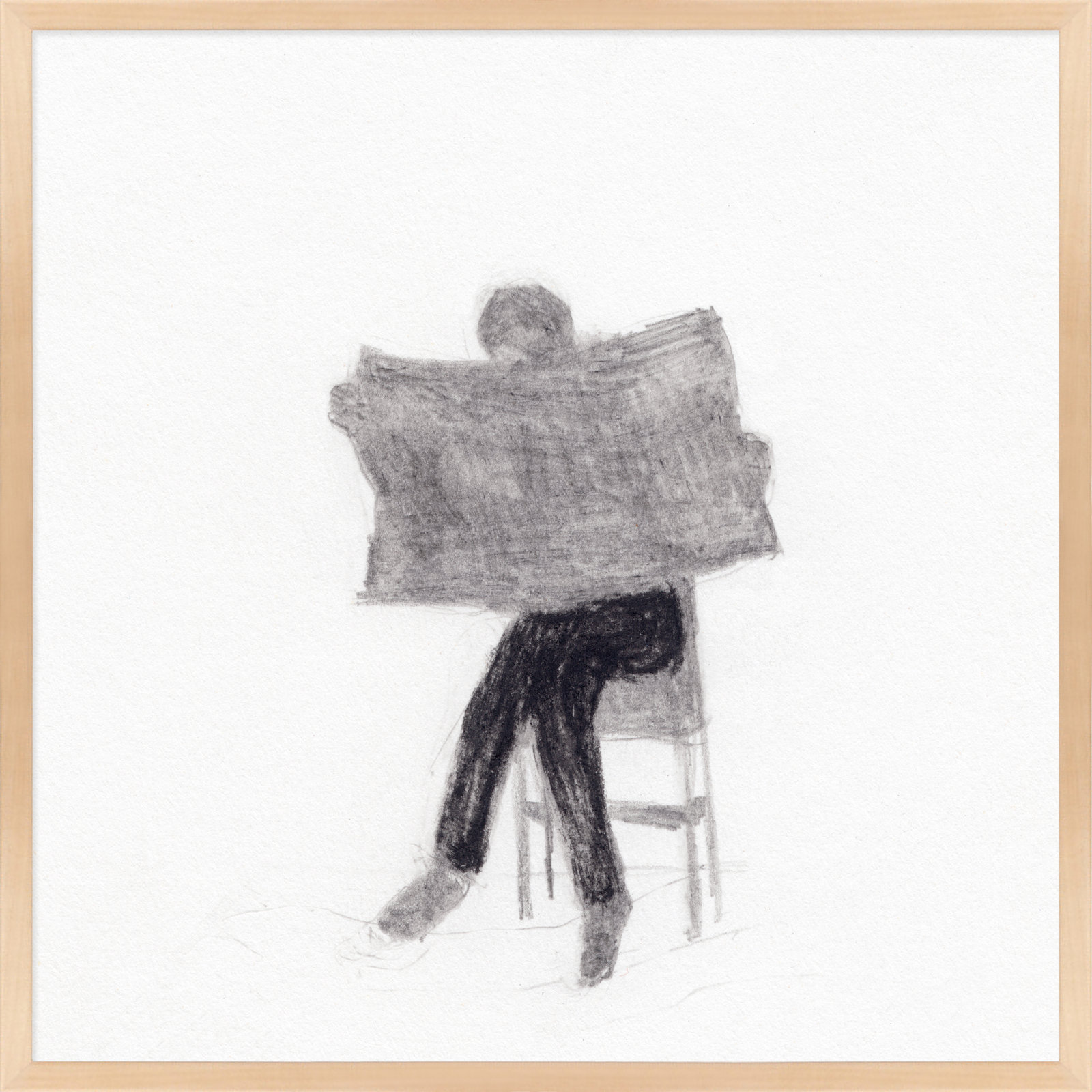 I Read the News Today Painting, 36" H x 36" W, Brown