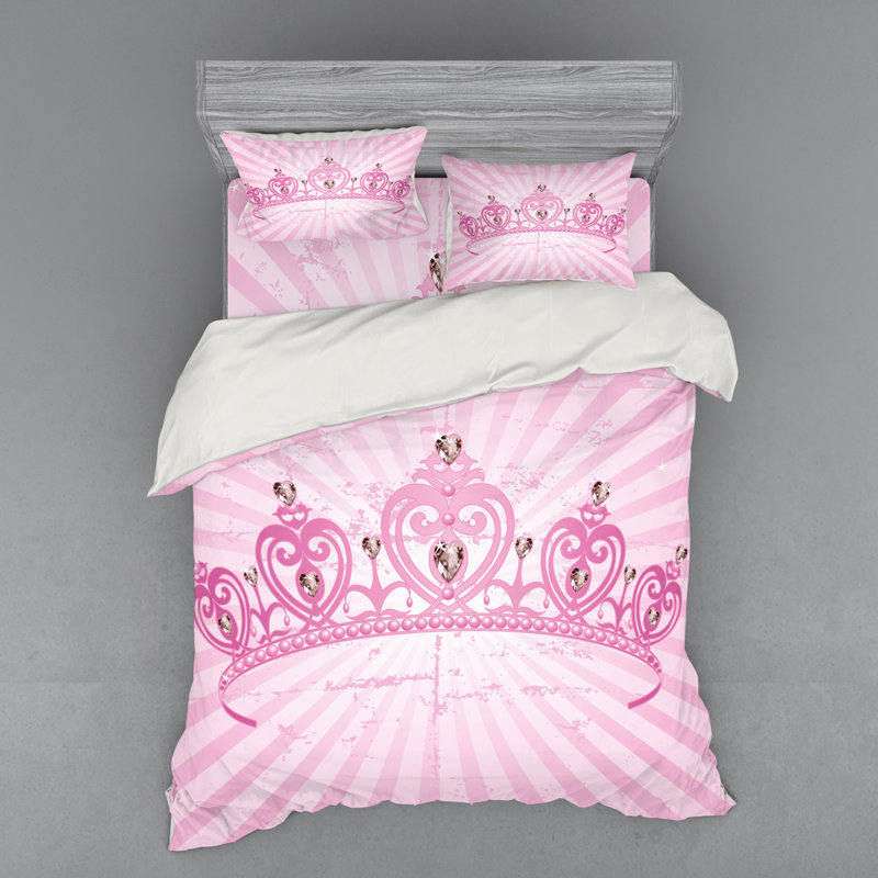 Ensemble de housse de couette rose / rose en microfibre, Housse de couette grand + 3 pièces supplémentair