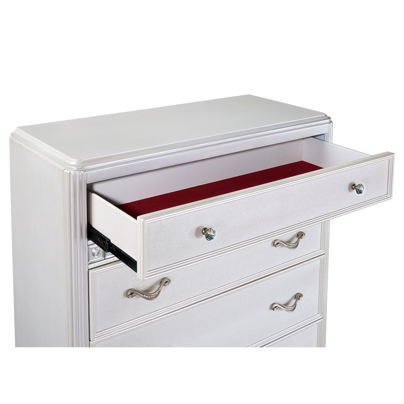 Dailynn 41'' W 5 - Drawer Dresser, White