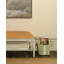 Banc avec coussin en rotin naturel et base en rotin peint en blanc