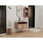 Meuble-lavabo 48 po avec lavabo d'art 2 en céramique et armoire latérale, 4 portes à fermeture douce, montage flottant, contreplaqué (emballage KD)-1800331618