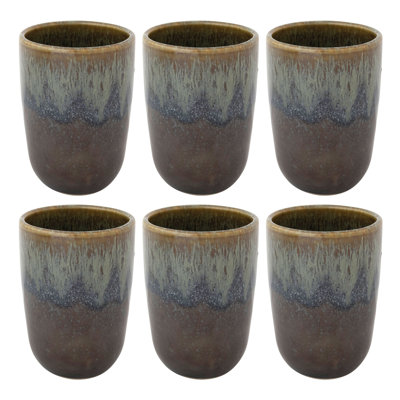 Stoneware Cups In Reactive Glaze
