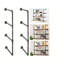 Multifunctional Bracket Bracket  Iron Wall-Mounted Bracket, Multi-Layer Partition Support Frame, Black Household Storage Rack Storage Shelf (With Mounting Screws)(4-Tier Shelf Brackets,Not Include Planks)