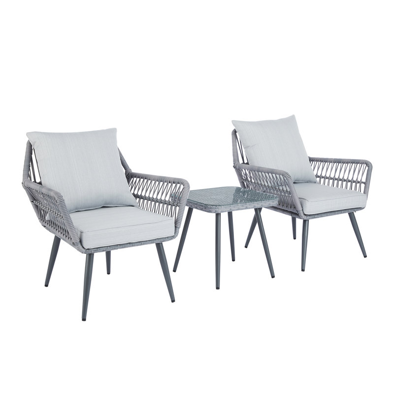 Barrantes 2 - Person Rattan Seating Group with Cushions