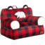 Fauteuil à billes en sherpa rouge et noir
