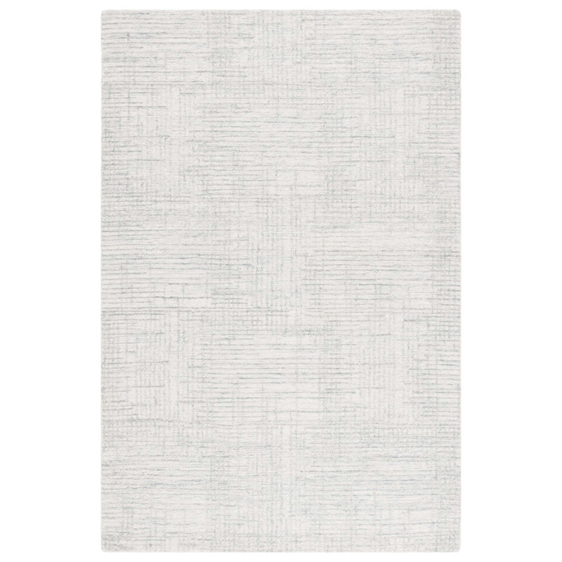 Ebony 926 Hand Tufted Wool/Cotton Abstract Rug in Gray/Ivory, Rectangle 5' x 8'