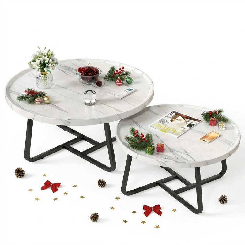 Coffee Table, White, Marble