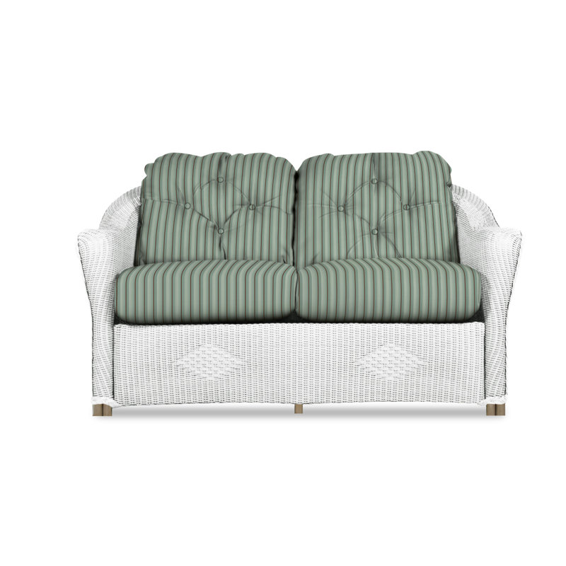 Reflections Outdoor 2 - Seat Loveseat, White, Rollo Linen