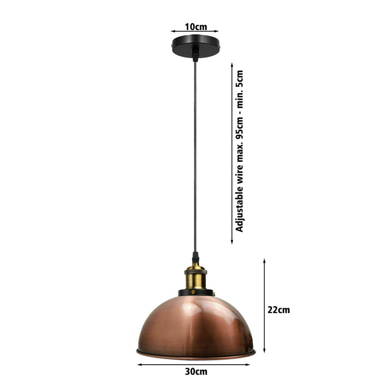 Ingraham 1 - Light Dome Pendant, Copper