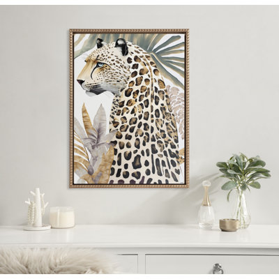 "Fern Cheetah" par Inkheart Designs, reproduction d'art sur toile encadrée