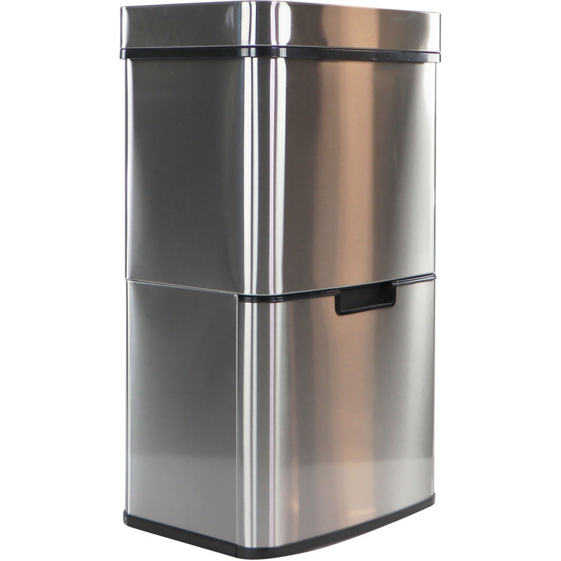 62L Stainless Steel Touchless Dual Bin Kitchen Trash Can